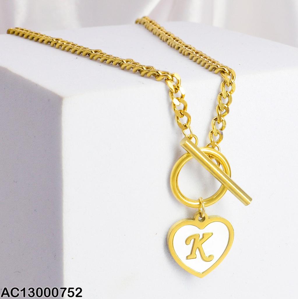 CADENA MARTILLADA DIJE CORAZON INICIAL (K) 080277K