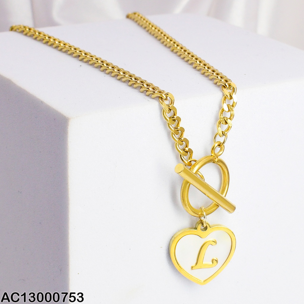 CADENA MARTILLADA DIJE CORAZON INICIAL (L) 080278L