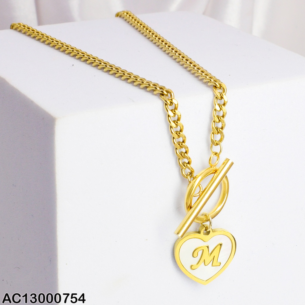 CADENA MARTILLADA DIJE CORAZON INICIAL (M) 080279M