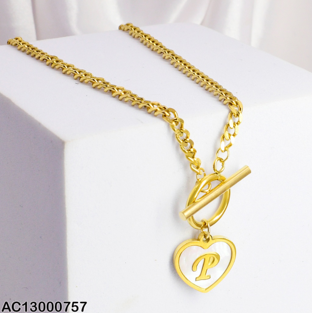 CADENA MARTILLADA DIJE CORAZON INICIAL (P) 080282P