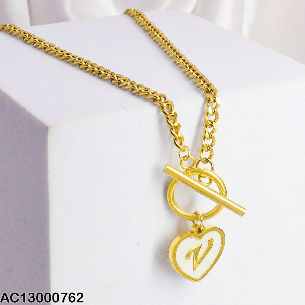 CADENA MARTILLADA DIJE CORAZON INICIAL (V) 080287V
