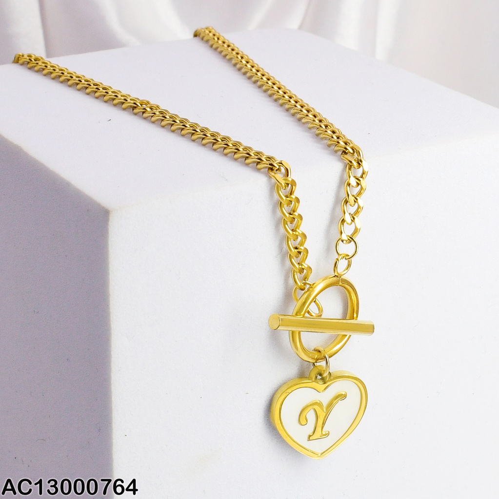 CADENA MARTILLADA DIJE CORAZON INICIAL (Y) 080289Y