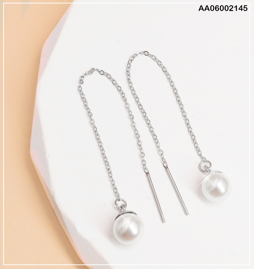 ARETES VIOLADORAS PLAT. PERLA COLGANTE P2723/KE102103-HR