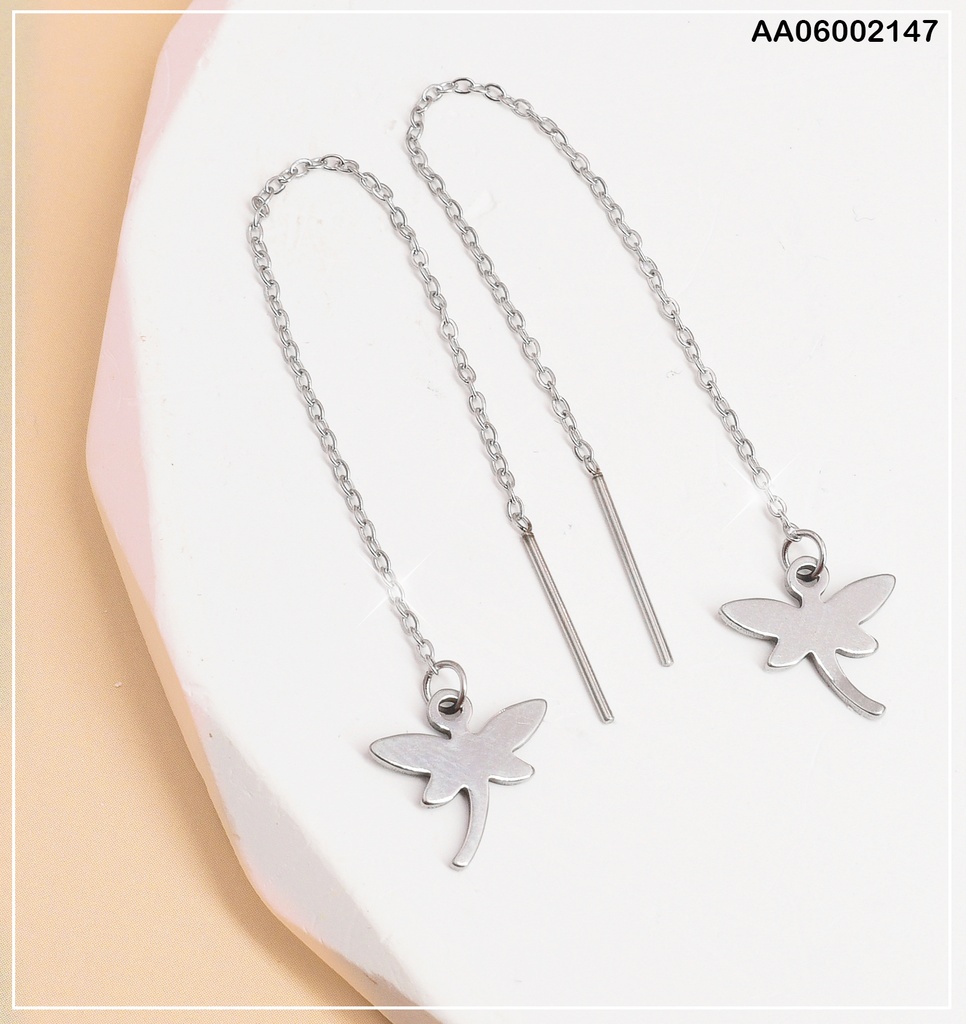 ARETES PLATD. VIOLADORAS LIBELULA