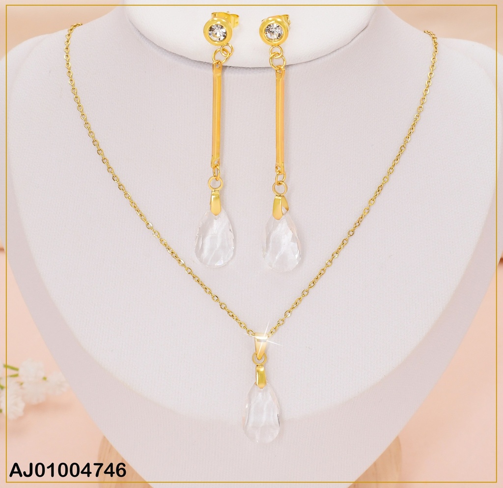 JUEGO COLGANTE GOTA ZIRCONIA