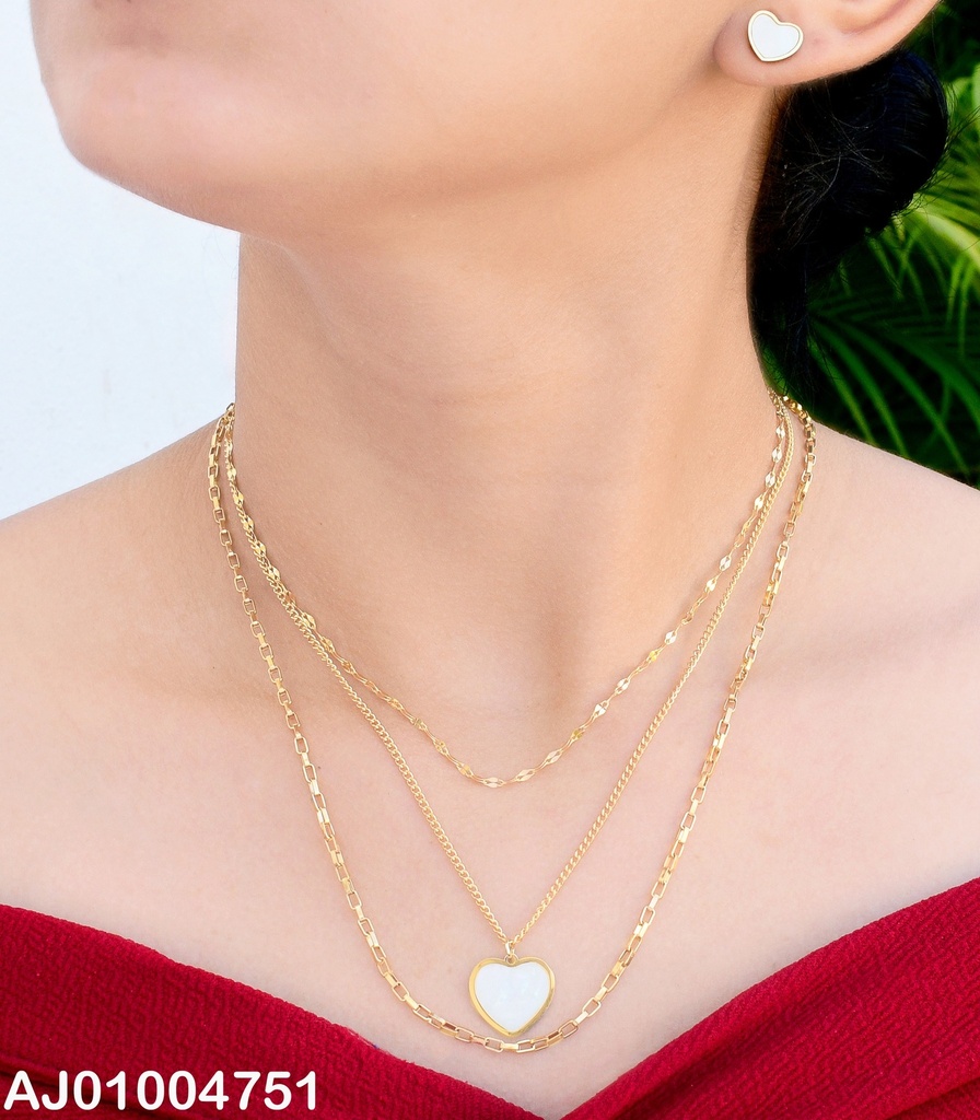 JUEGO CAD. TRIPLE CORAZON BLANCO  # SA403-45