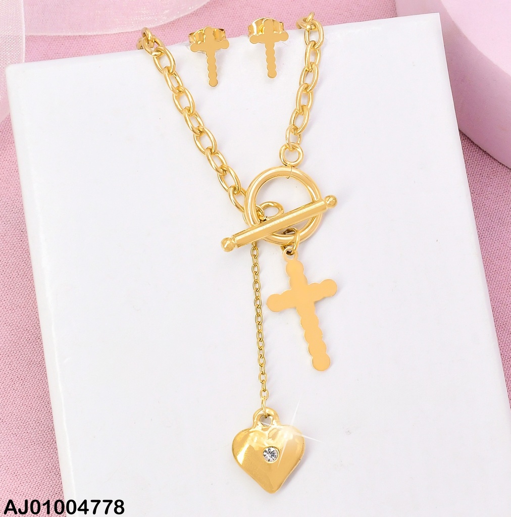 JUEGO CRUZ CORAZON CIERRE TIFFANY # 077235-W47 (NPE2025)