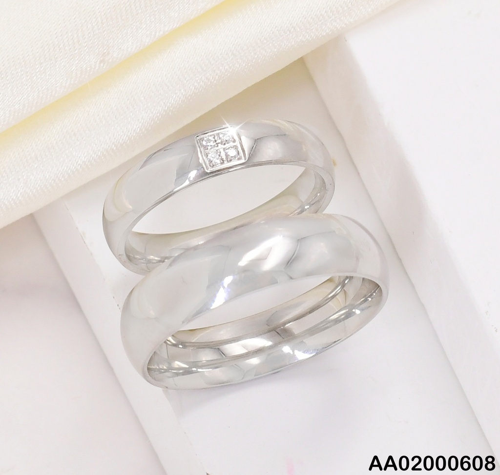 DUO ANILLOS COMPROMISOS ⬜ZIRCONIAS/LISO