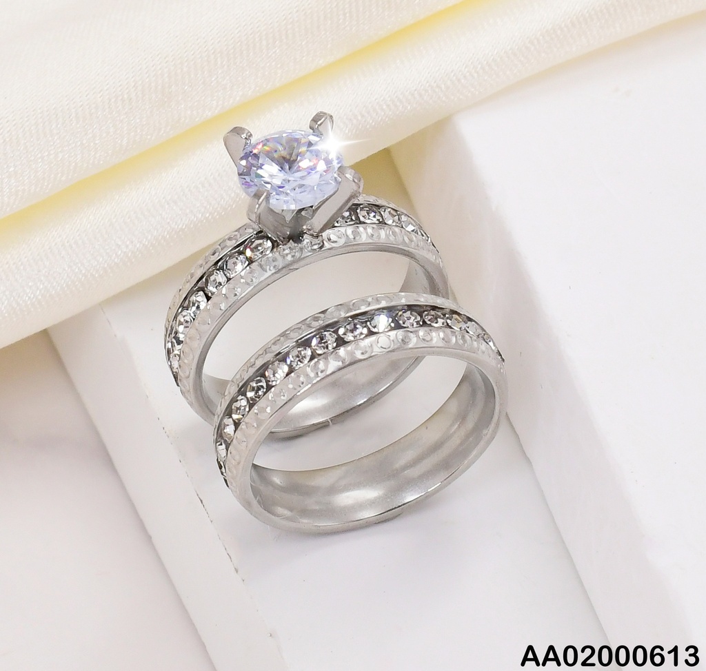 DUO ANILLOS COMPROMISOS DE ZIRCONIAS