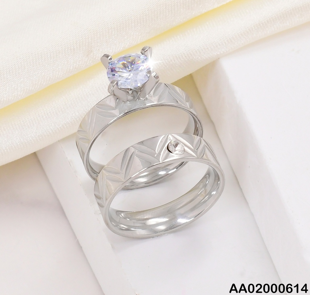 DUO ANILLOS COMPROMISOS PLAT."V"GRABADAS