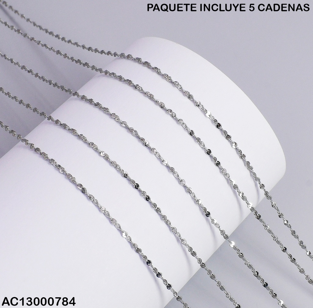 PAQUETE 5 CADENAS PLAT.FINA TORNEADAS 2976