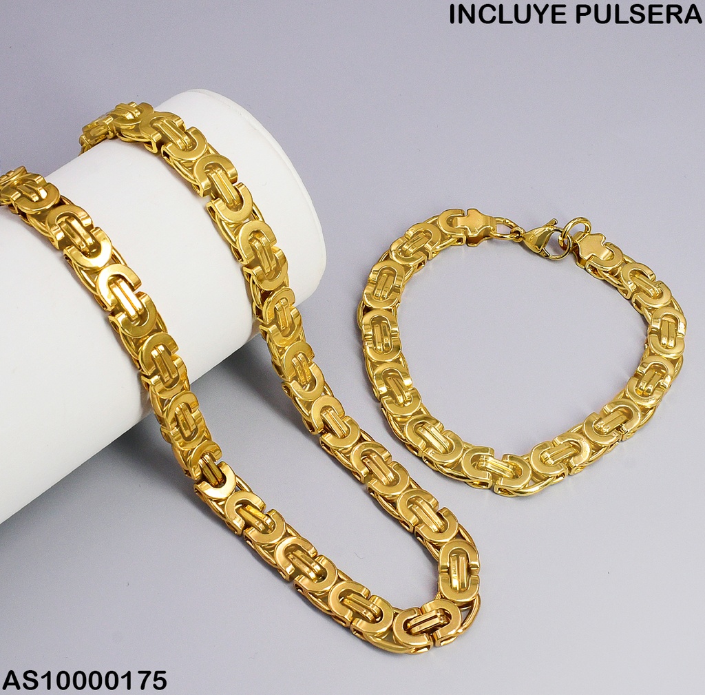 SET CADENA-PULSERA ESLABONES ANCHOS DOBLE"C" 6869