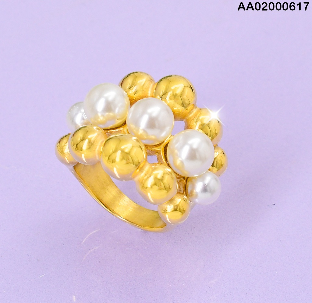 ANILLO 3 LINEAS PERLAS/PELOTA 075622-113