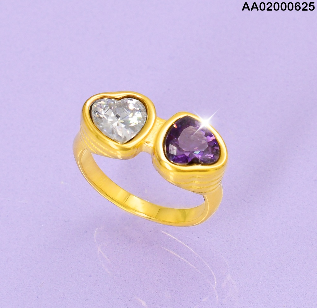 ANILLO CORAZON ZIRC. MORADA 2311012-113