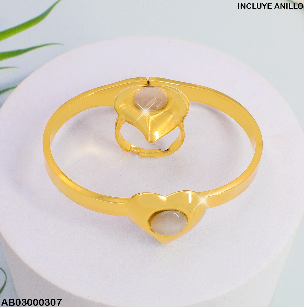 BRAZALETE CORAZON CENTRO CREMA 080849-152