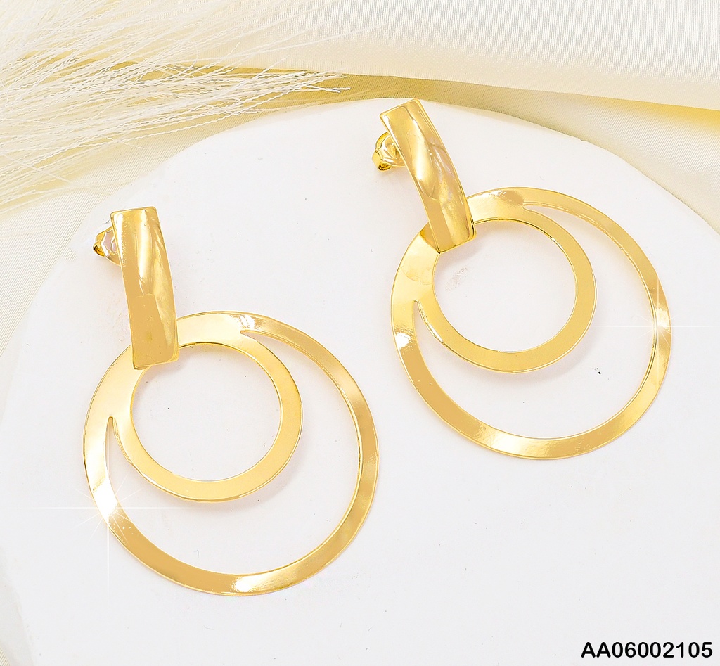 ARETES BARRITA VERT.COLGANTES DOBLE CIRCULOS 076888
