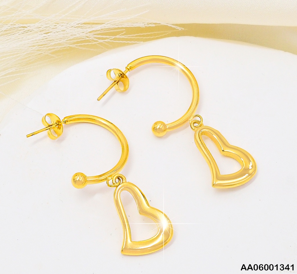 ARETES "C"CROQUI CORAZON ANCHO COLGANTE 076895