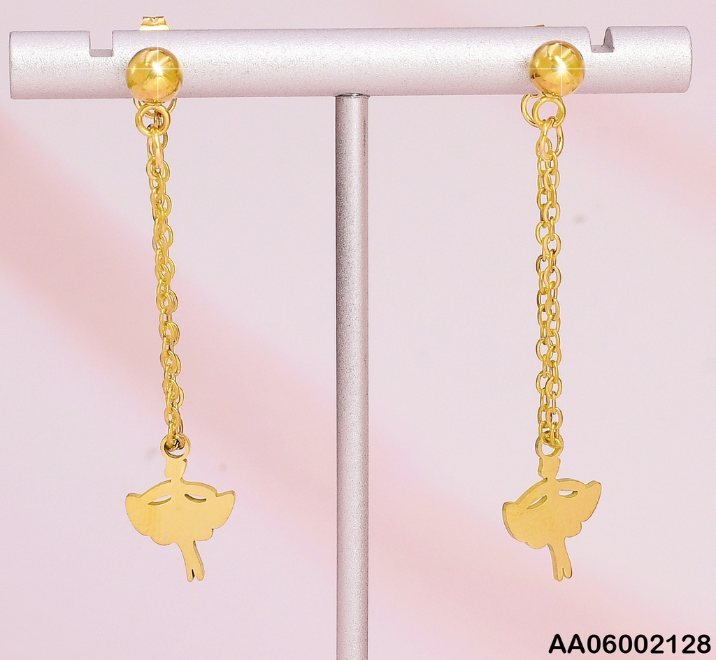 ARETES  DOR DOBLE CADENA COLGANTE BAILARINA 0746691-W163