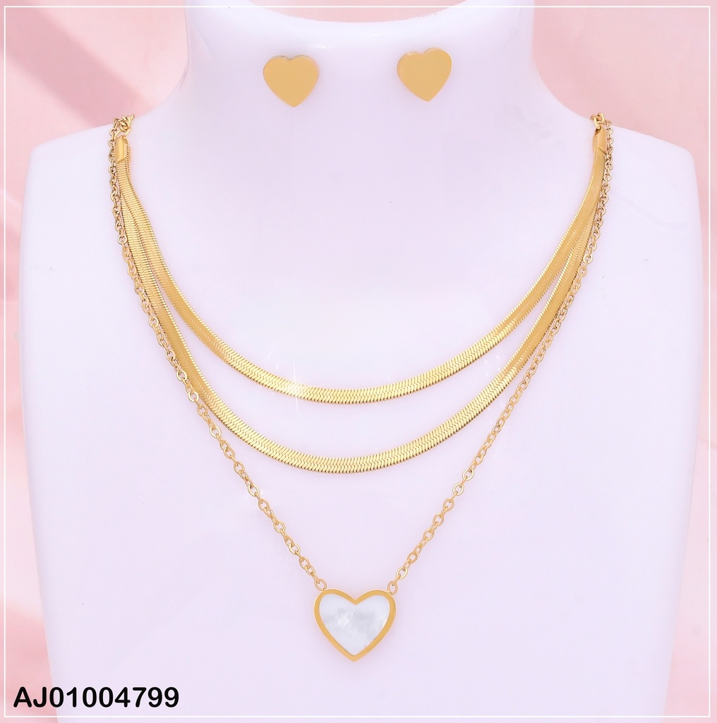JUEGO CAD DOBLE . CORAZON BLANCO 0745731-W125