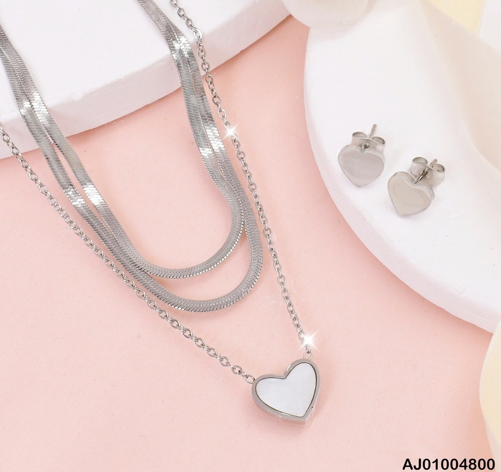 JUEGO CAD DOBLE . CORAZON BLANCO 0745732-W125