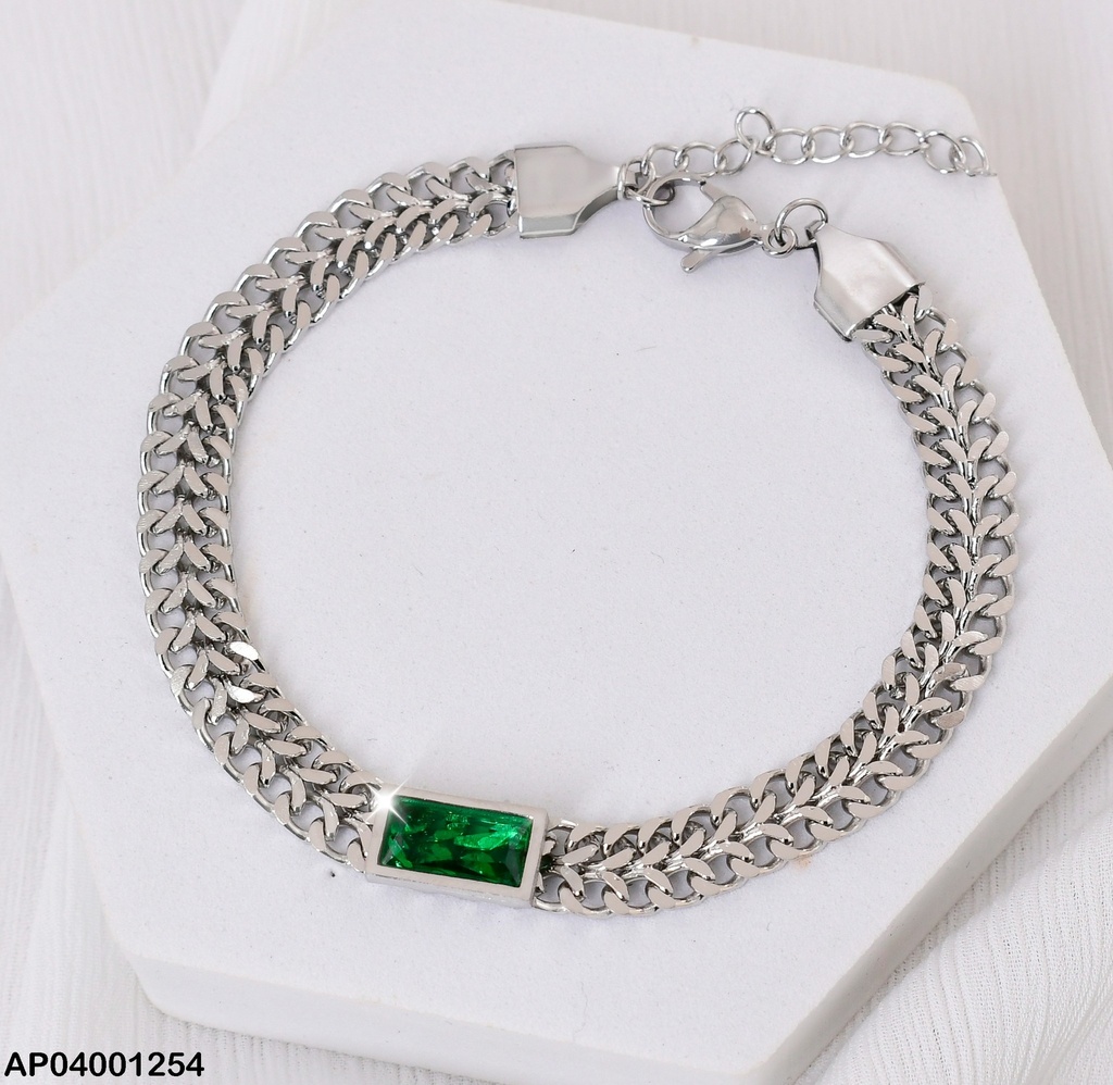 PULSERA ZIRC. VERDE RECTANGULAR 0807412-W12