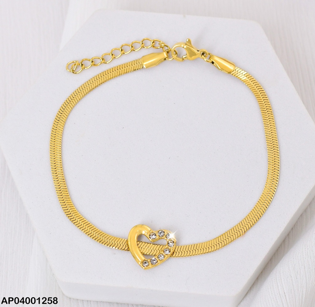 PULSERA CORAZON ZIRC. 080747-W12