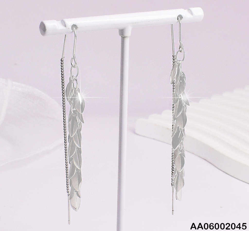 ARETES PLAT. VIOLADORAS ESPIGAS COLGANTES EA168-134