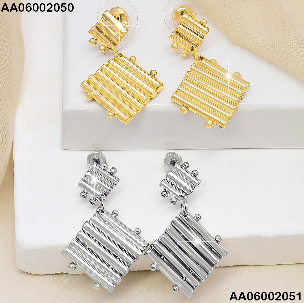 ARETES PLATD. ROMBO COLGANTE # EA174-134