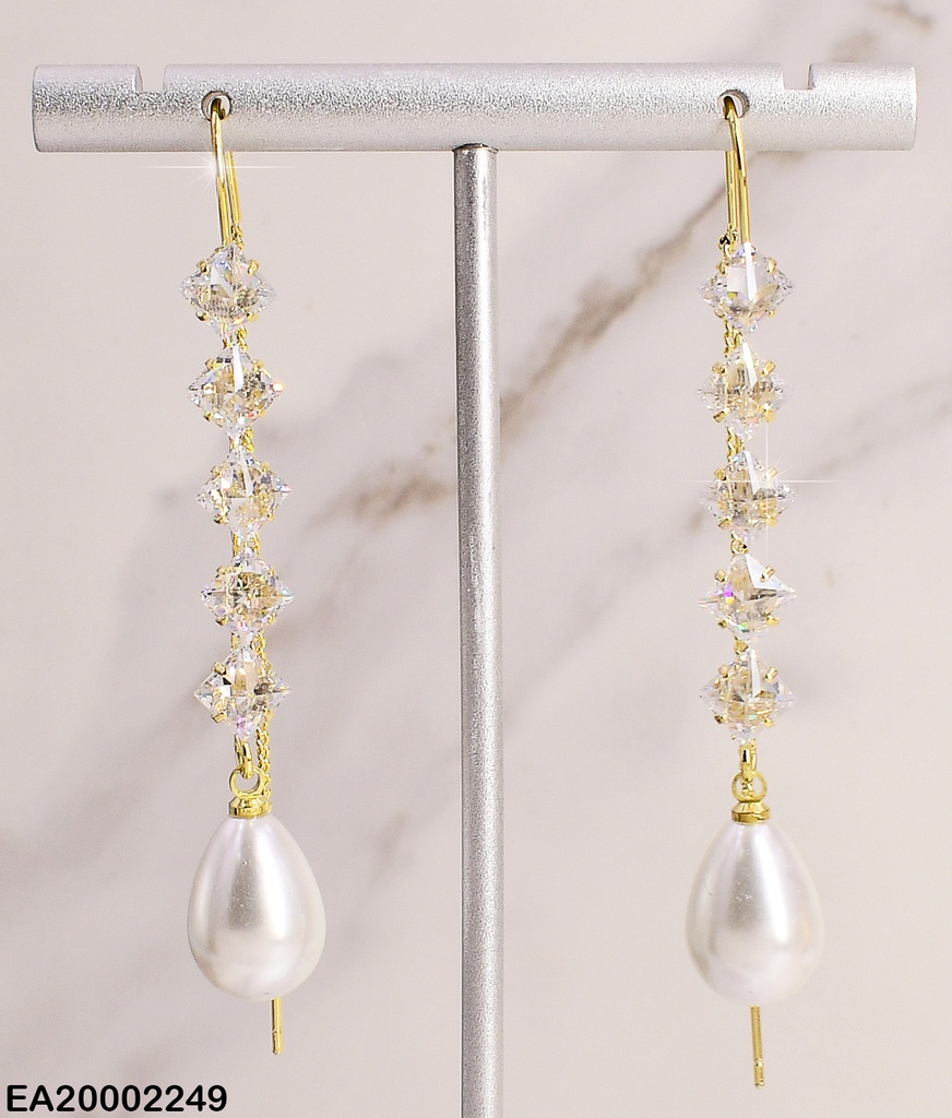 ARETES ZIRC. GOTA CREMA # EE192-132