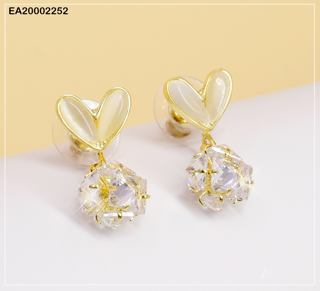 ARETES CORAZON PELOTA ZIRC. COLGANTE # EE240-132