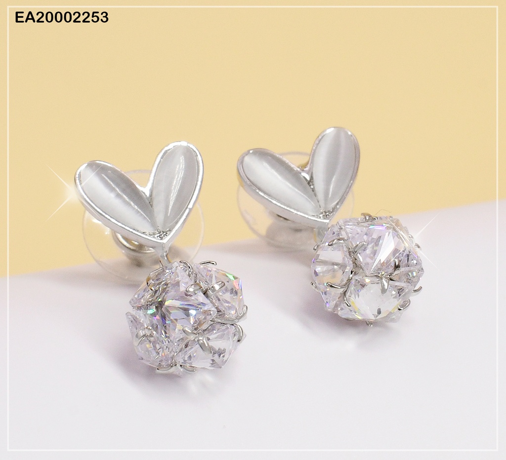 ARETES CORAZON PELOTA ZIRC. COLGANTE EE241-132