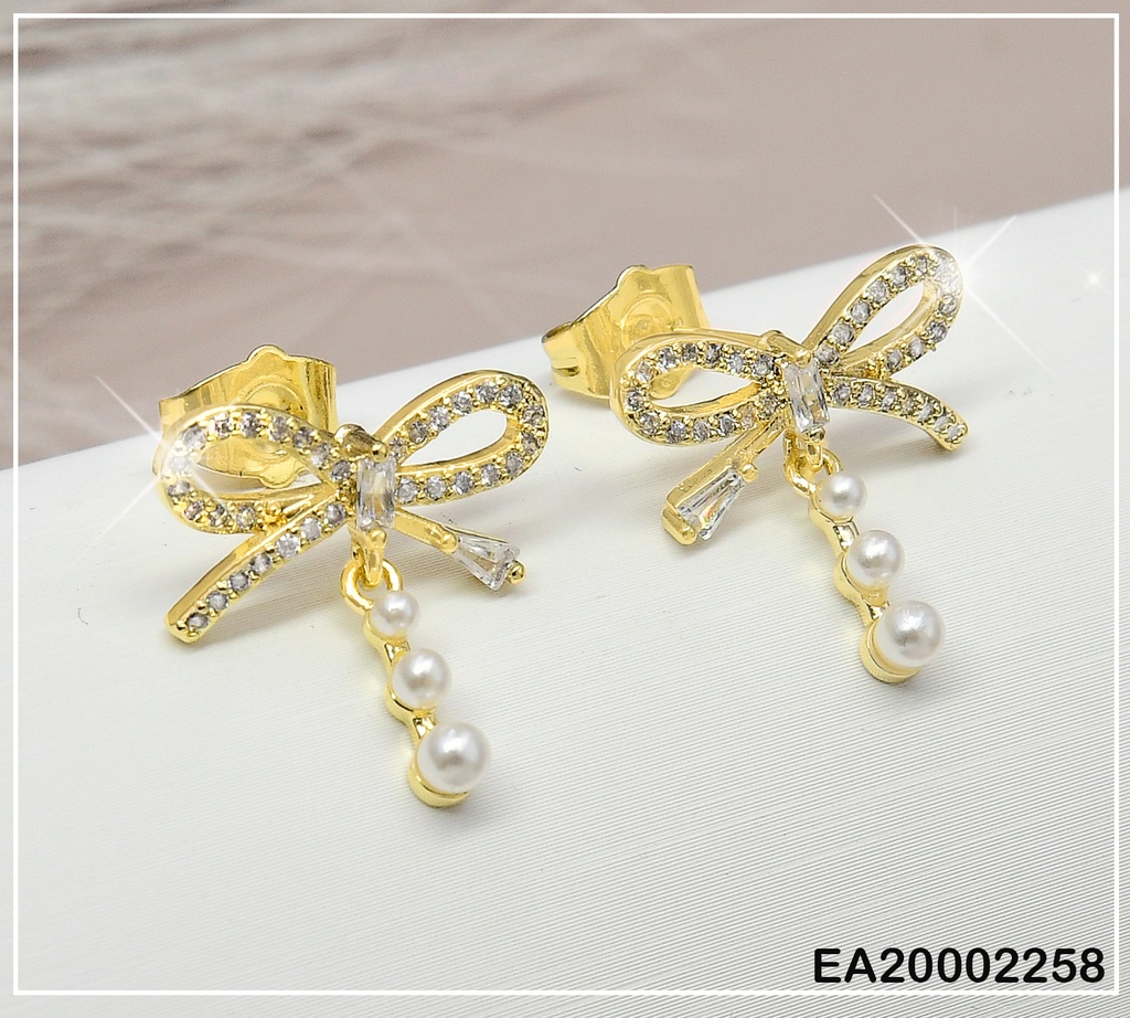 ARETES LAZO PERLAS COLGANTE # EE273-3