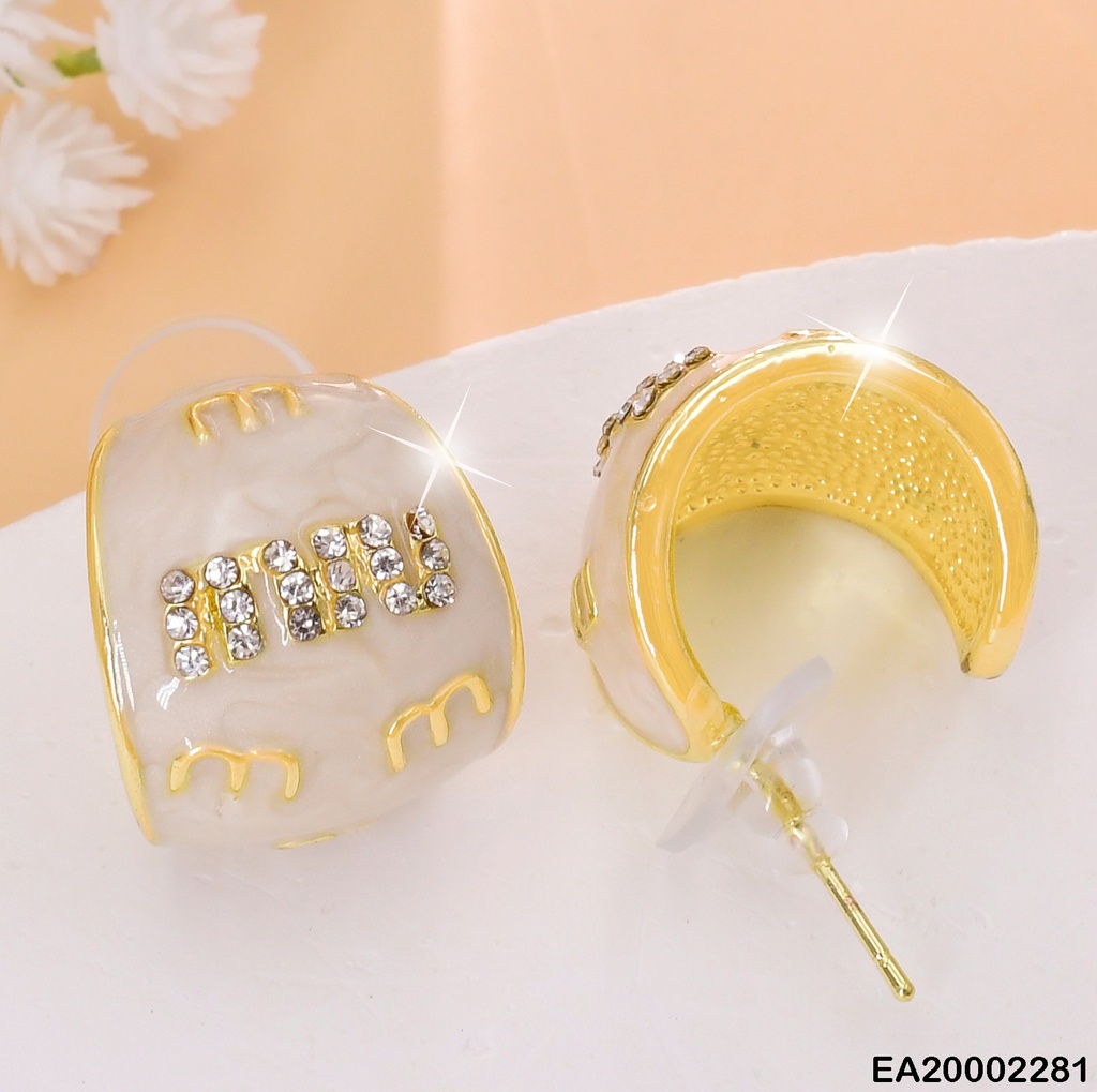 ARETES ( BLANCO LISO CON ZIRC. # EE303-120