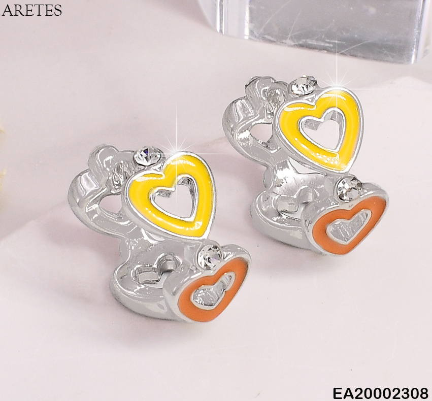 ARETES CROQUI CORAZON COL./ ZIRC. EE334-5