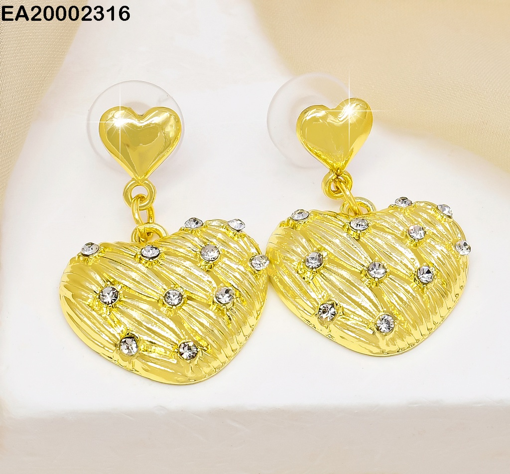 ARETES CORAZON GRABADO # EE344-5 (NPE2025)
