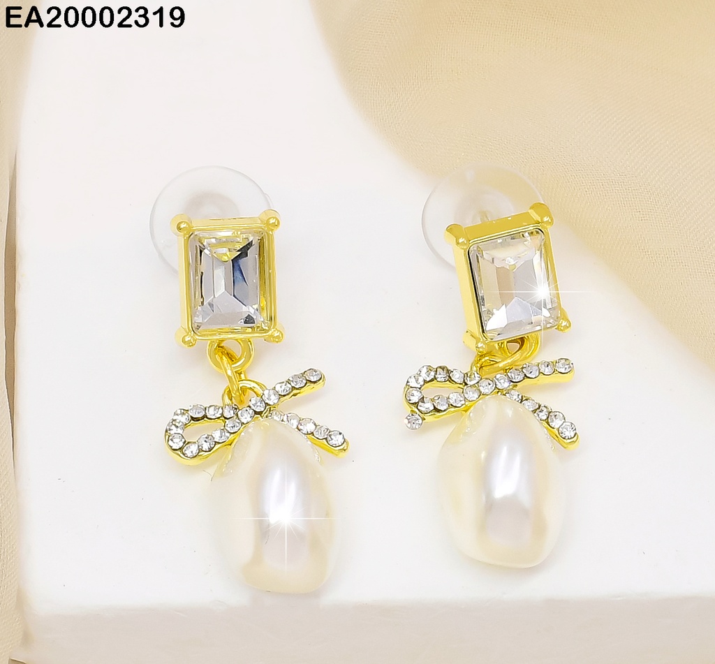 ARETES RECTANGULO ZIRC. PERLA CULTIVADA # EE347-5