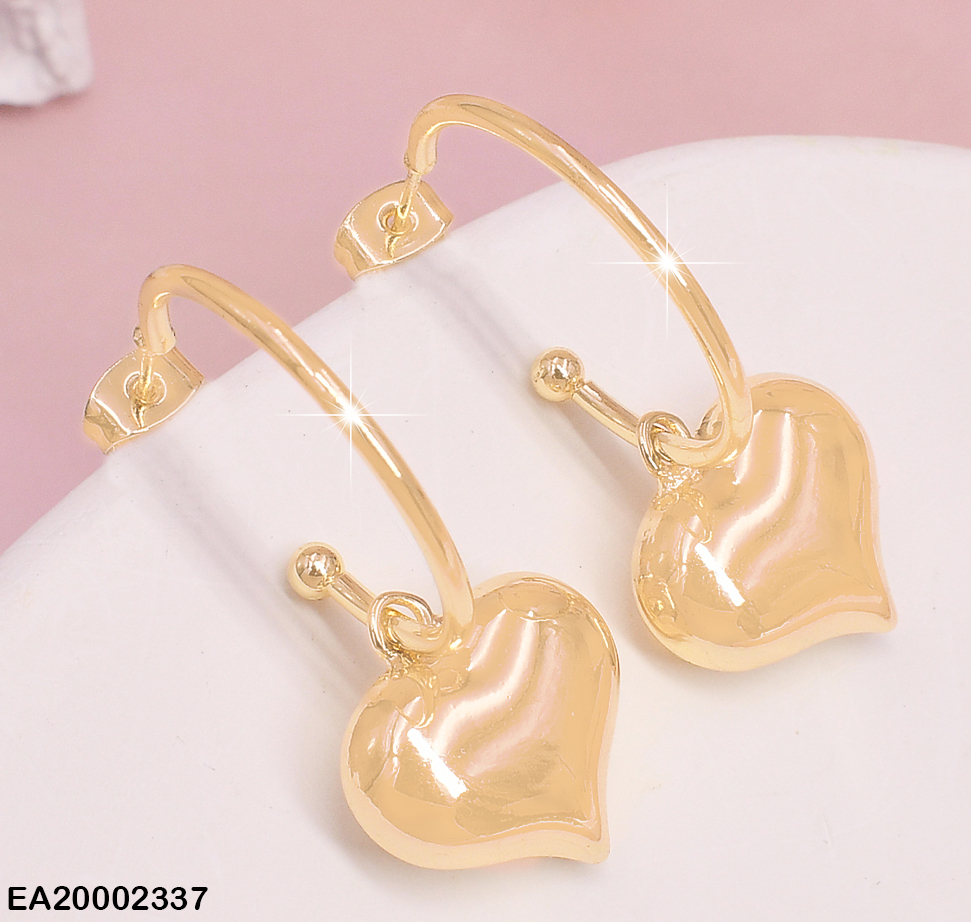 ARETES ¨C¨ CORAZON LISO COLGANTE  # EE367-9 (NPE2025)