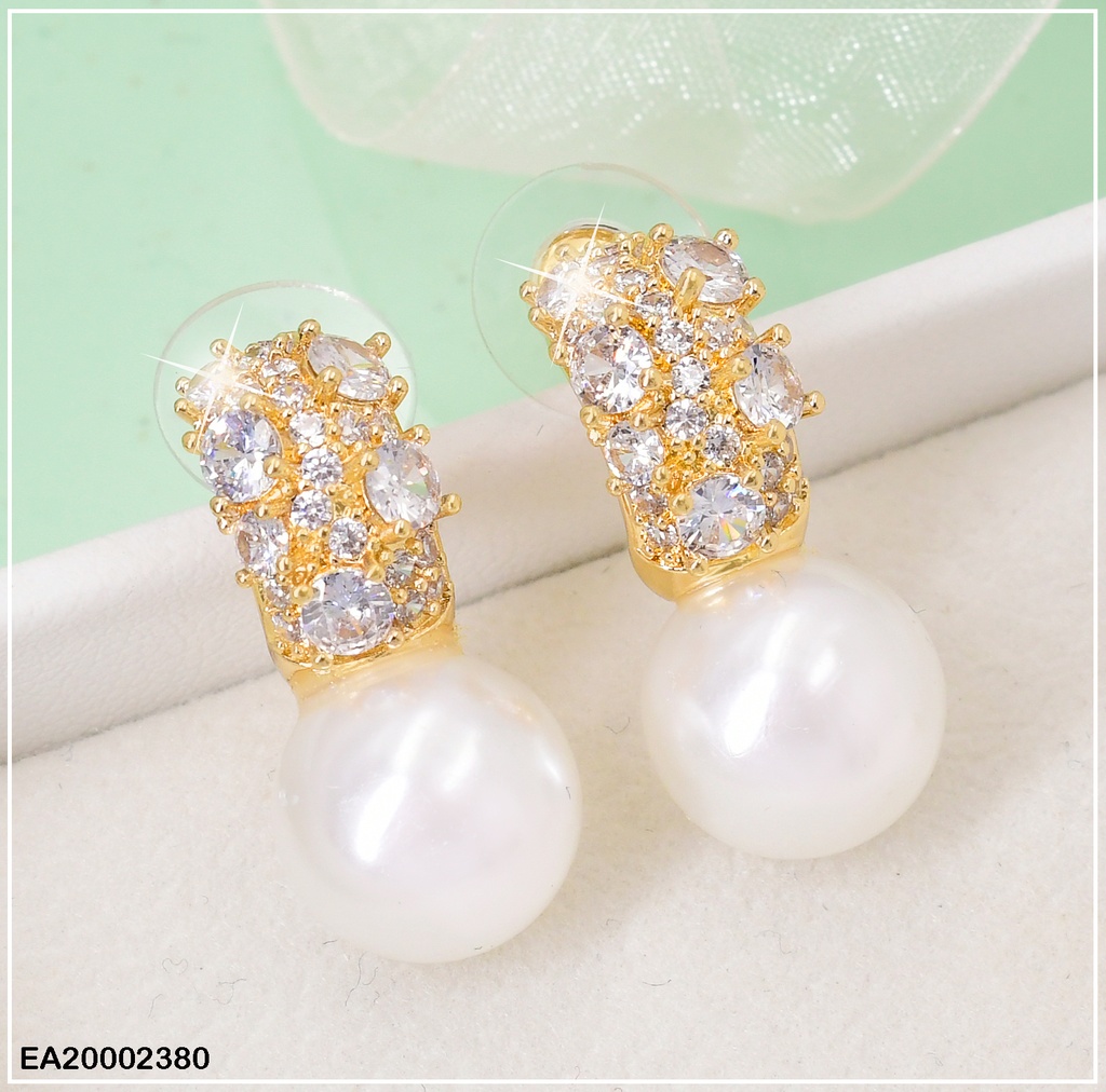 ARETES "C" ZIRC. PERLA # EE451-6