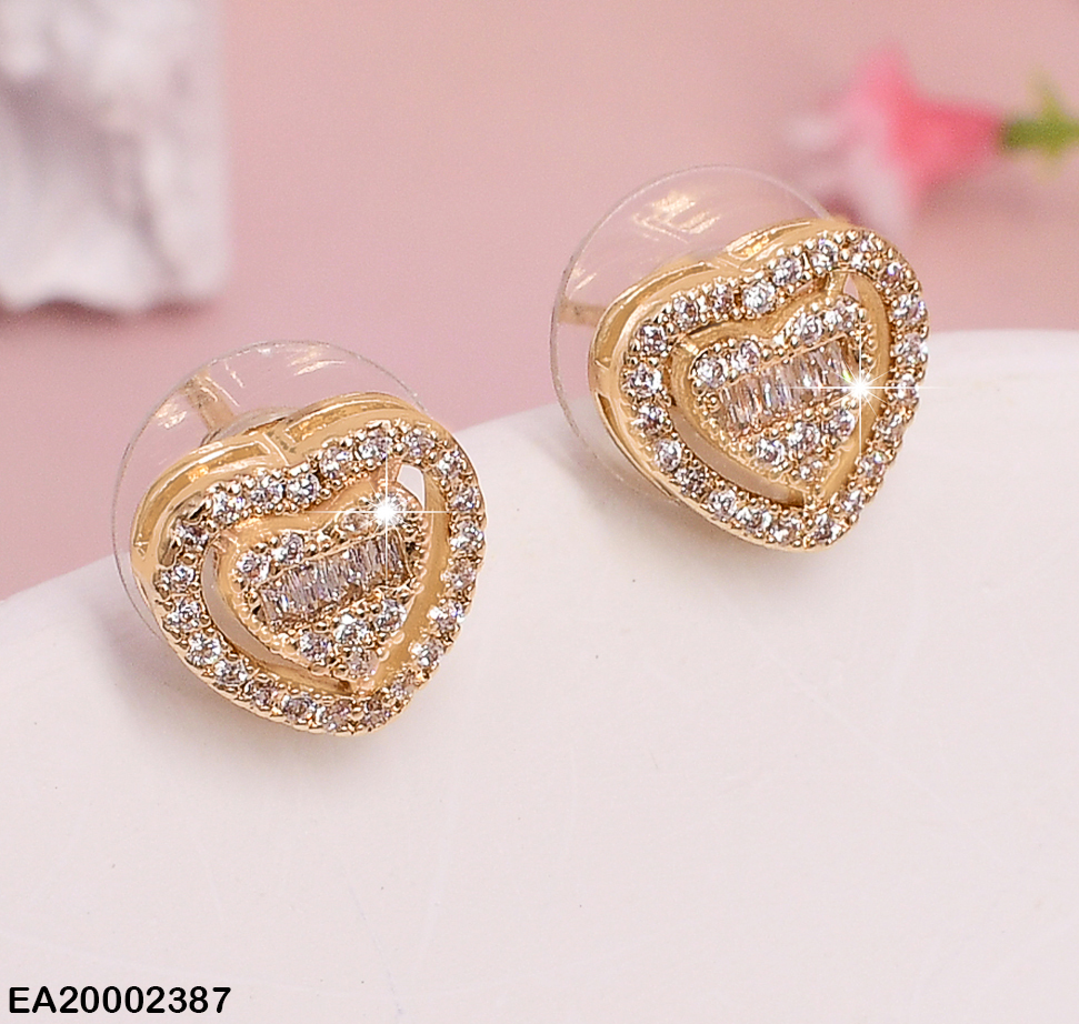 ARETES CORAZON DENTRO DE CORAZON ZIRC. # EE458-6