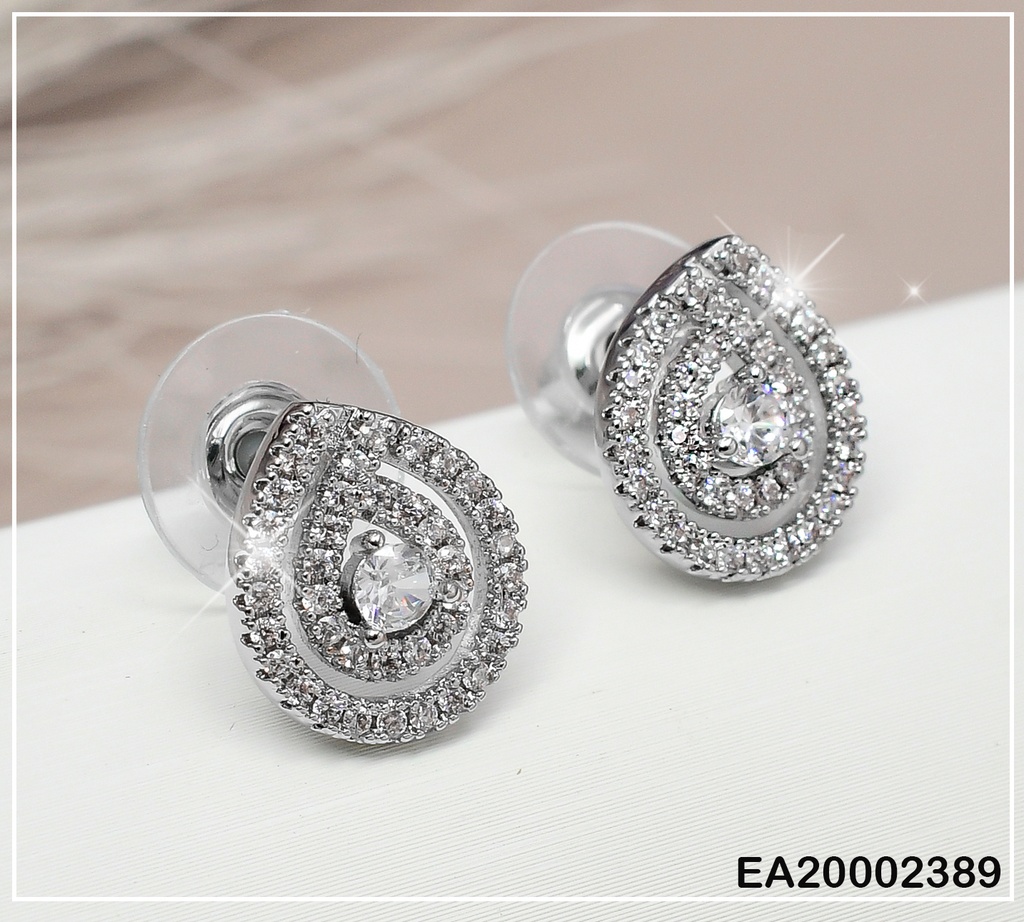 ARETES PLATD. GOTA ZIRC. # EE460-6