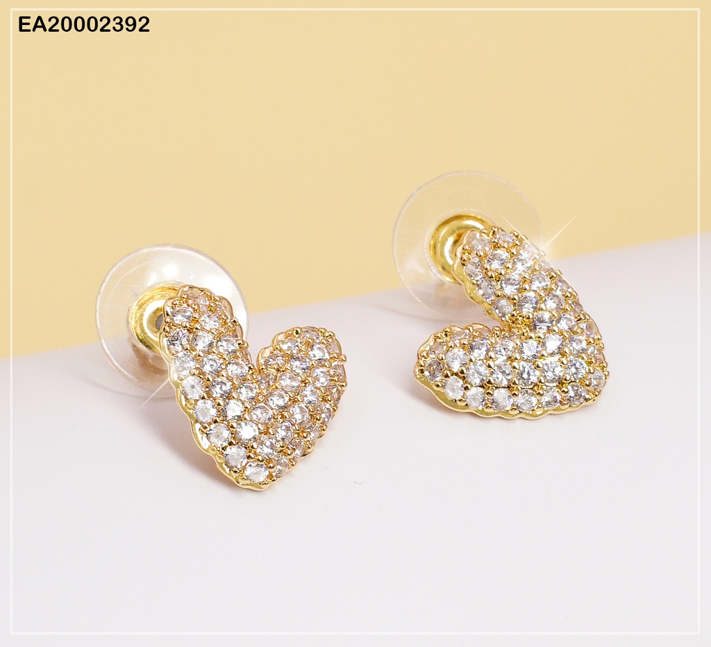 ARETES PLATEADO CORAZON ZIRC. # EE464-6