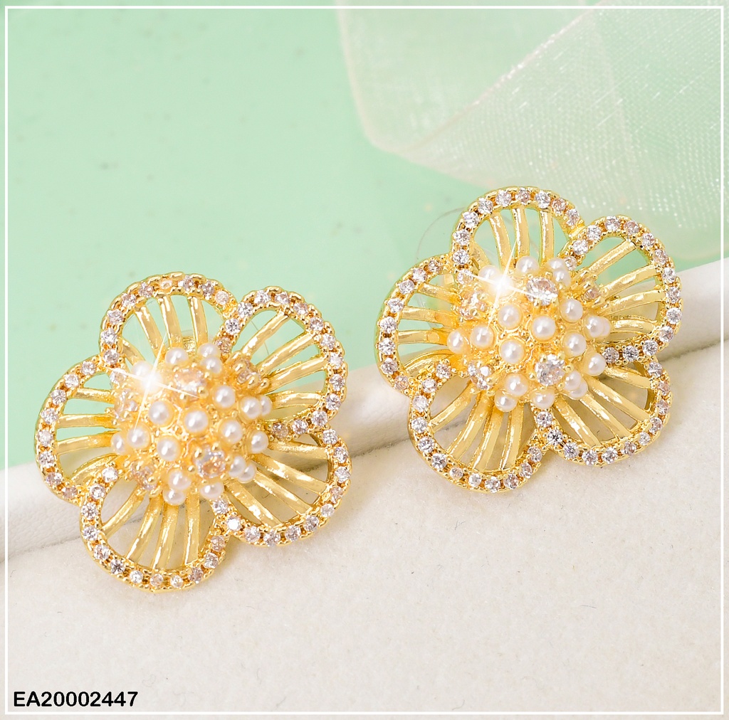 ARETES FLOR PERLITAS/ZIRC. # EE527-6
