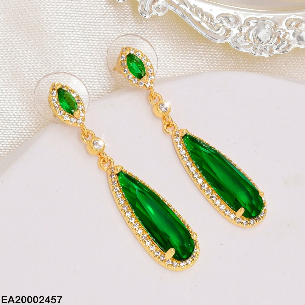 ARETES GOTA ZIRCONIA VERDE # EE537-6