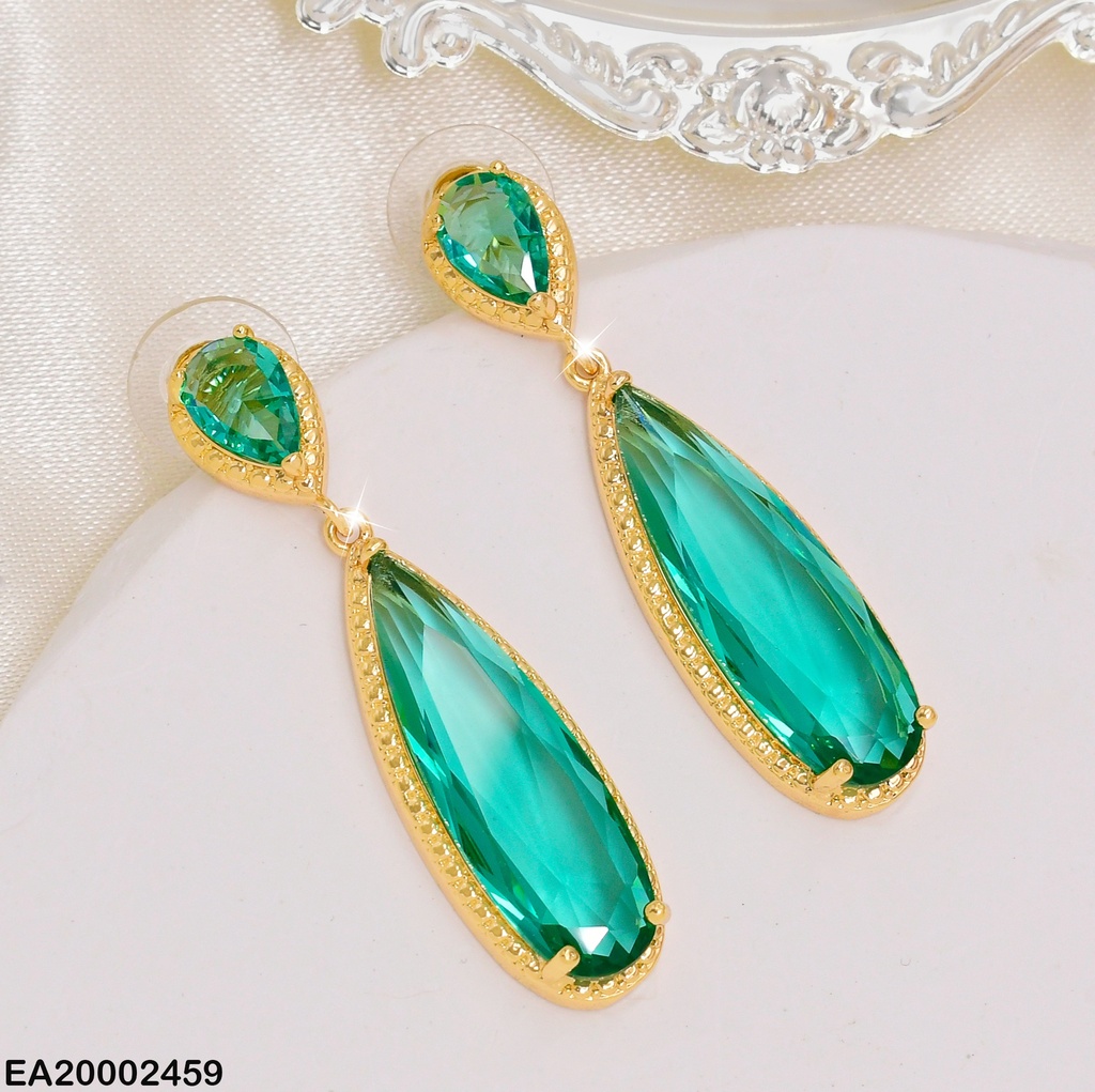 ARETES GOTA ZIRCONIA VERDE # EE539-6