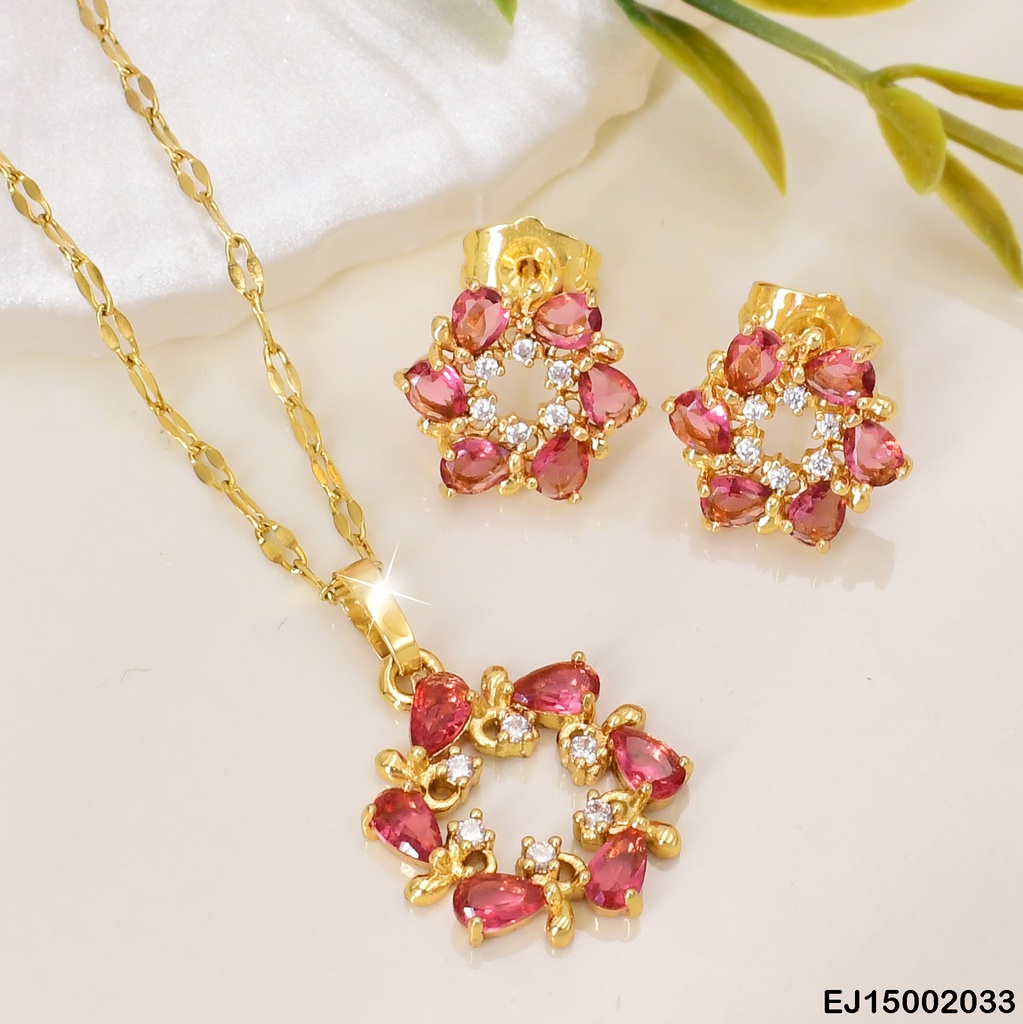 JUEGO CIRCULO ZIRC. PETALOS FUCSIA/ZIRC.PQ. SE312-10