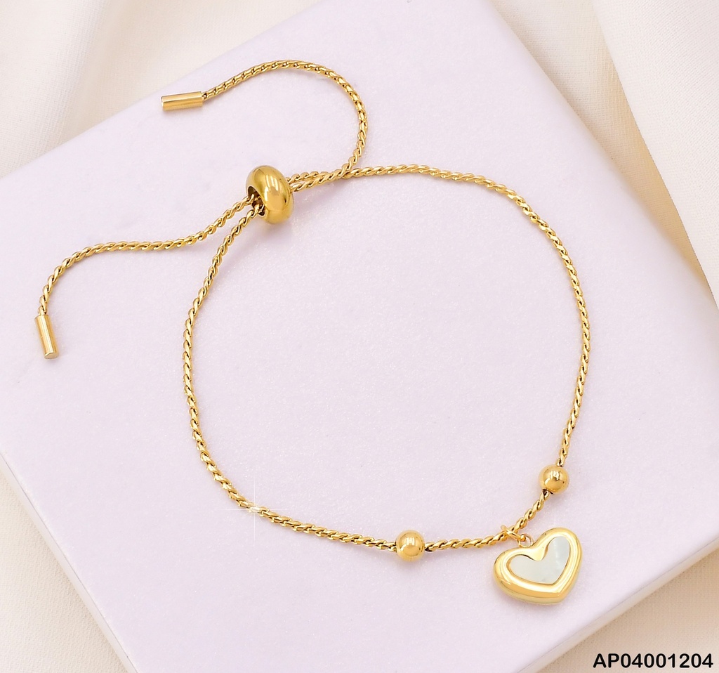 PULSERA AJUSTABLE DIJE CORAZON # BA078-45