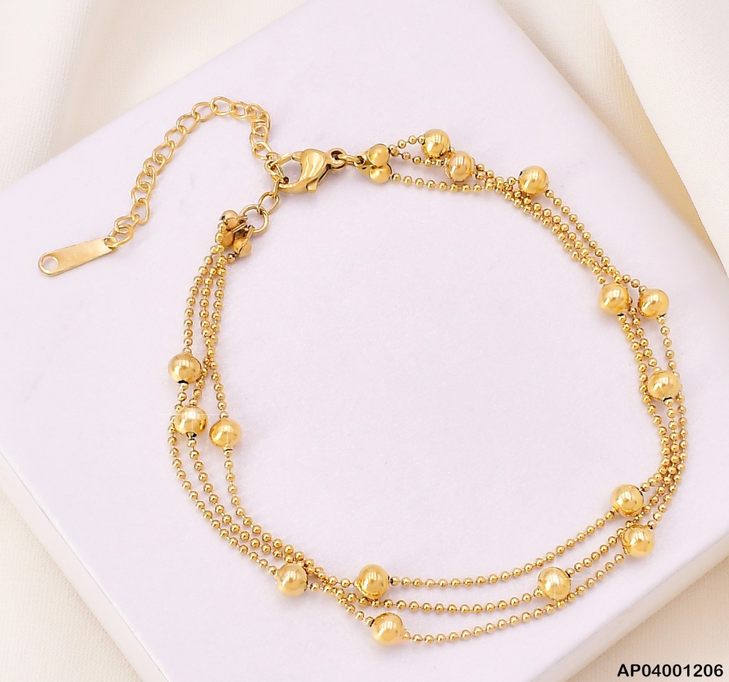 PULSERA 3 LINEAS CAD. ESFERAS # BA083-1