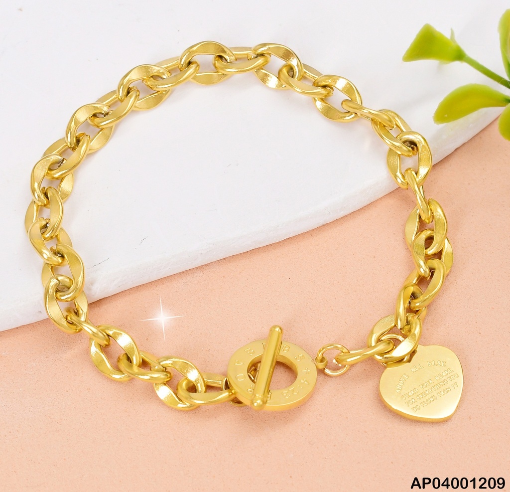 PULSERA DIJE CORAZON CIERRE DE T # BA093-45