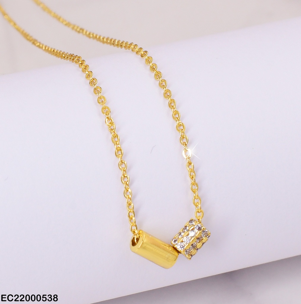 CADENA DIJE 2 CILINDROS LISO/ZIRC. # CE049-10