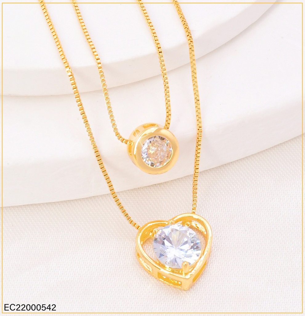 CADENA DIJE RD/ CORAZON ZIRC. # CE124-5